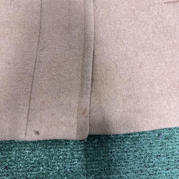 J Crew Coat Womens 4 Beige Wool Mid Length Funnel Neck Lined Pockets Winter - Picture 6 of 9